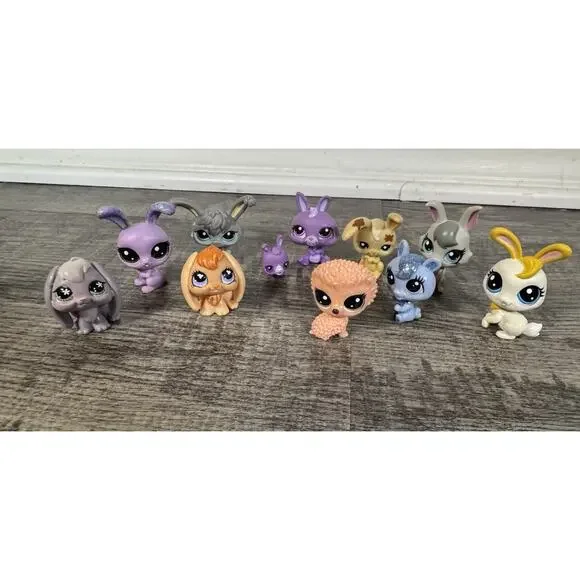 Lot Of Littlest Pet Shop (11) Bunnies Rabbits Glitter Hedgehog Sparkle Baby - Picture 2 of 16